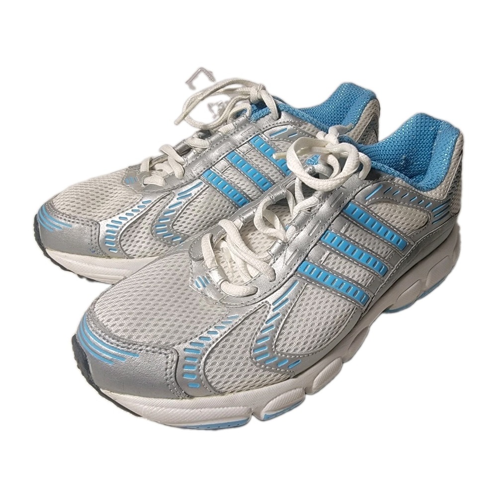 Vintage Adidas Shoes Women 9 Silver Blue adiPRENE adiWEAR Mesh Y2K Runner 019999